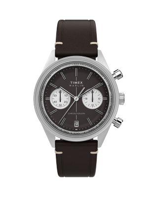Marlin&reg; Jet Quartz Chronograph Leather Strap Watch by TIMEX