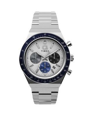 Q Timex Chronograph Stainless Steel Bracelet Watch by TIMEX