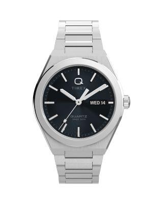 Q Timex&reg; Continental Day & Date Stainless Steel Bracelet Watch by TIMEX