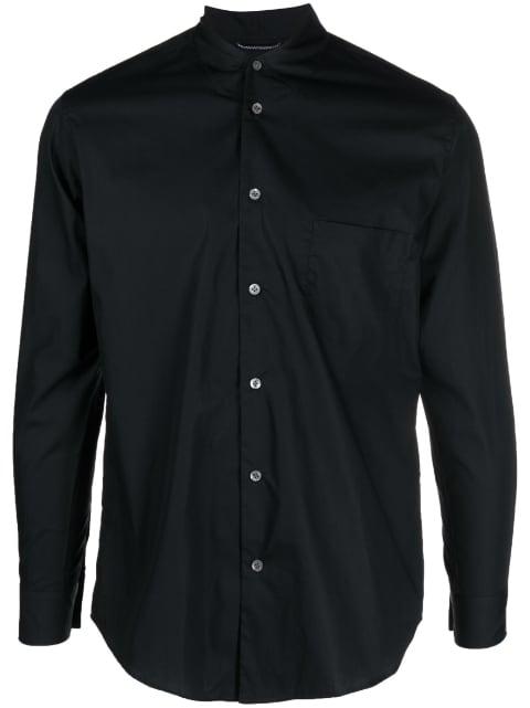 band-collar cotton shirt by TINTORIA MATTEI