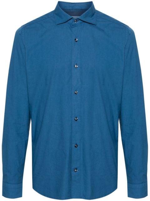 cutaway-collar cotton shirt by TINTORIA MATTEI
