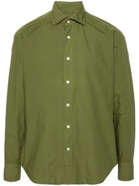 cutaway-collar cotton shirt by TINTORIA MATTEI