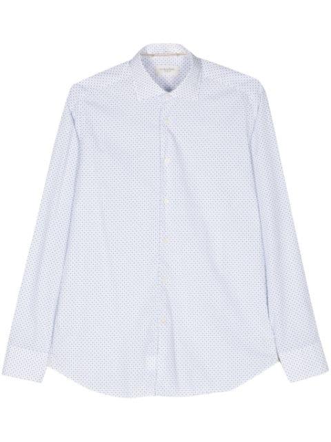 geometric-print cotton shirt by TINTORIA MATTEI
