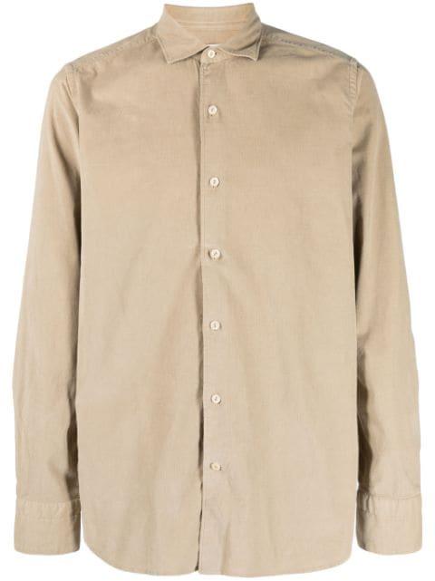 microsuede button-up shirt by TINTORIA MATTEI
