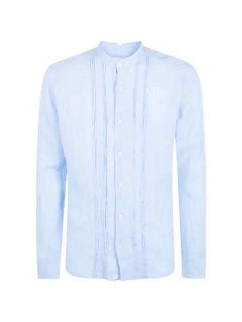 pintuck-detail band-collar shirt by TINTORIA MATTEI