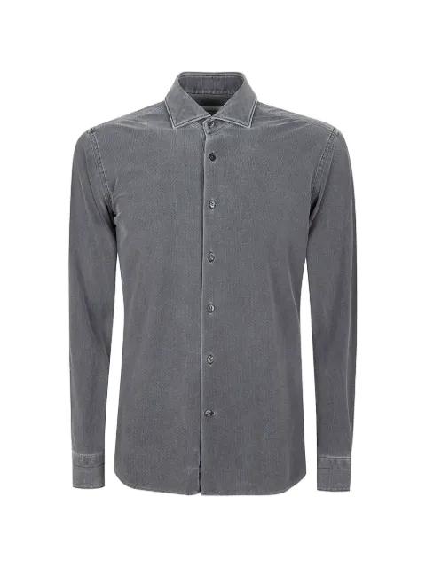 piqué-weave long-sleeve shirt by TINTORIA MATTEI