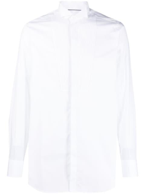 pleat-detail cotton shirt by TINTORIA MATTEI