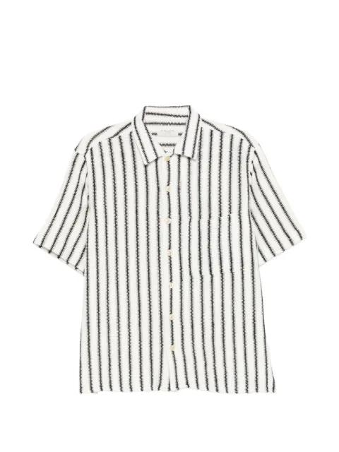 vertical-stripe short-sleeve shirt by TINTORIA MATTEI
