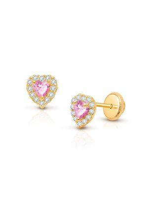 Girls' 14K Gold Blissful Heart Stud Earrings - Baby by TINY BLESSINGS