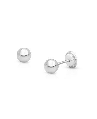 Girls' 14K Gold Classic Round Stud Earrings - Baby by TINY BLESSINGS