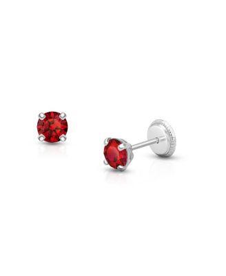 Girls' 14K Gold Crystal Birthstone Stud Earrings - Baby by TINY BLESSINGS
