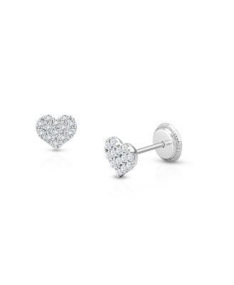 Girls' 14K Gold Dearest Heart Stud Earrings - Baby by TINY BLESSINGS