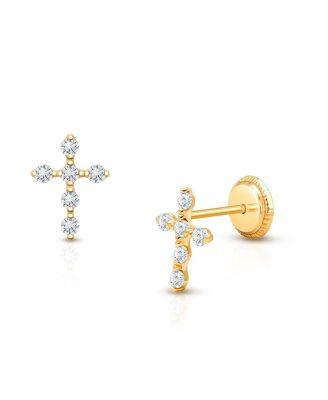 Girls' 14K Gold Light of Heaven Stud Earrings - Baby by TINY BLESSINGS