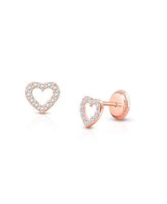 Girls' 14K Gold Love of Mine Stud Earrings - Baby by TINY BLESSINGS