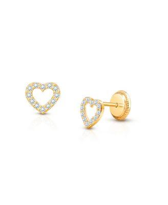 Girls' 14K Gold Love of Mine Stud Earrings - Baby by TINY BLESSINGS