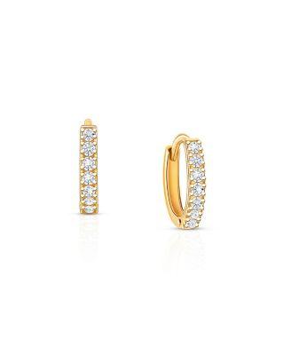 Girls' 14K Gold Timeless Pave Huggie Hoop Earrings - Baby by TINY BLESSINGS