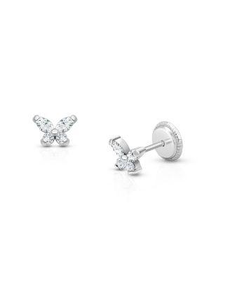 Girls' 14K Gold Tiny Marquise Butterfly Stud Earrings - Baby by TINY BLESSINGS