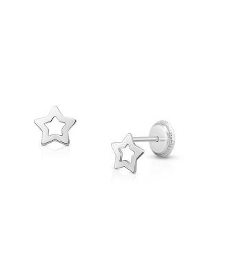 Girls' 14K Gold Wish Upon a Star Stud Earrings - Baby by TINY BLESSINGS