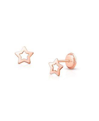 Girls' 14K Gold Wish Upon a Star Stud Earrings - Baby by TINY BLESSINGS