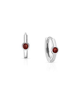 Girls' Sterling Silver 9mm Birthstone Huggie Hoops Earrings by TINY BLESSINGS