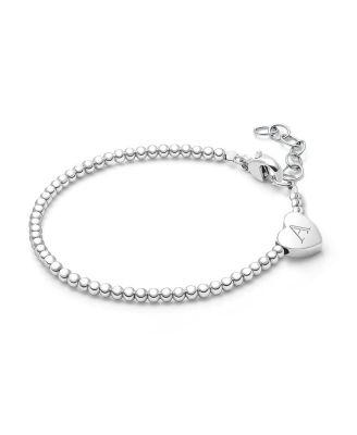Girls' Sterling Silver Dainty Heart & Engraved Initial Bracelet - Baby by TINY BLESSINGS