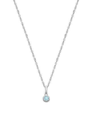 Girls' Sterling Silver tB Birthstone 13-14" Necklace - Children by TINY BLESSINGS