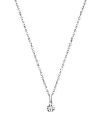 Girls' Sterling Silver tB Birthstone 13-14" Necklace - Children by TINY BLESSINGS