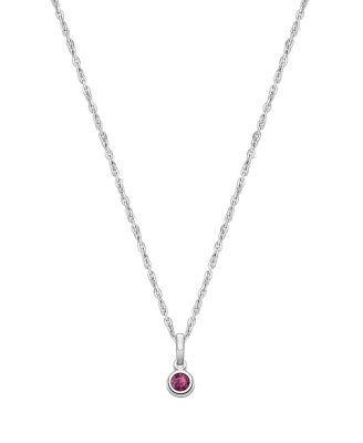 Girls' Sterling Silver tB Birthstone 13-14" Necklace - Children by TINY BLESSINGS