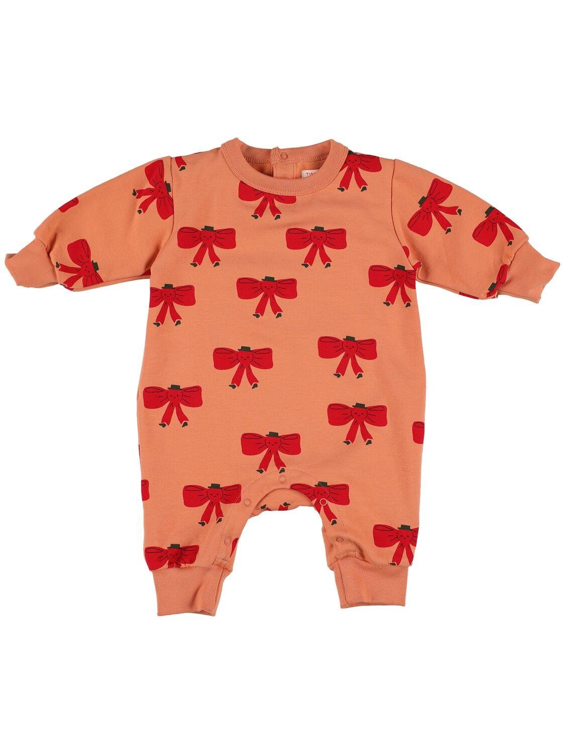 Bow Print Cotton Romper by TINY COTTONS
