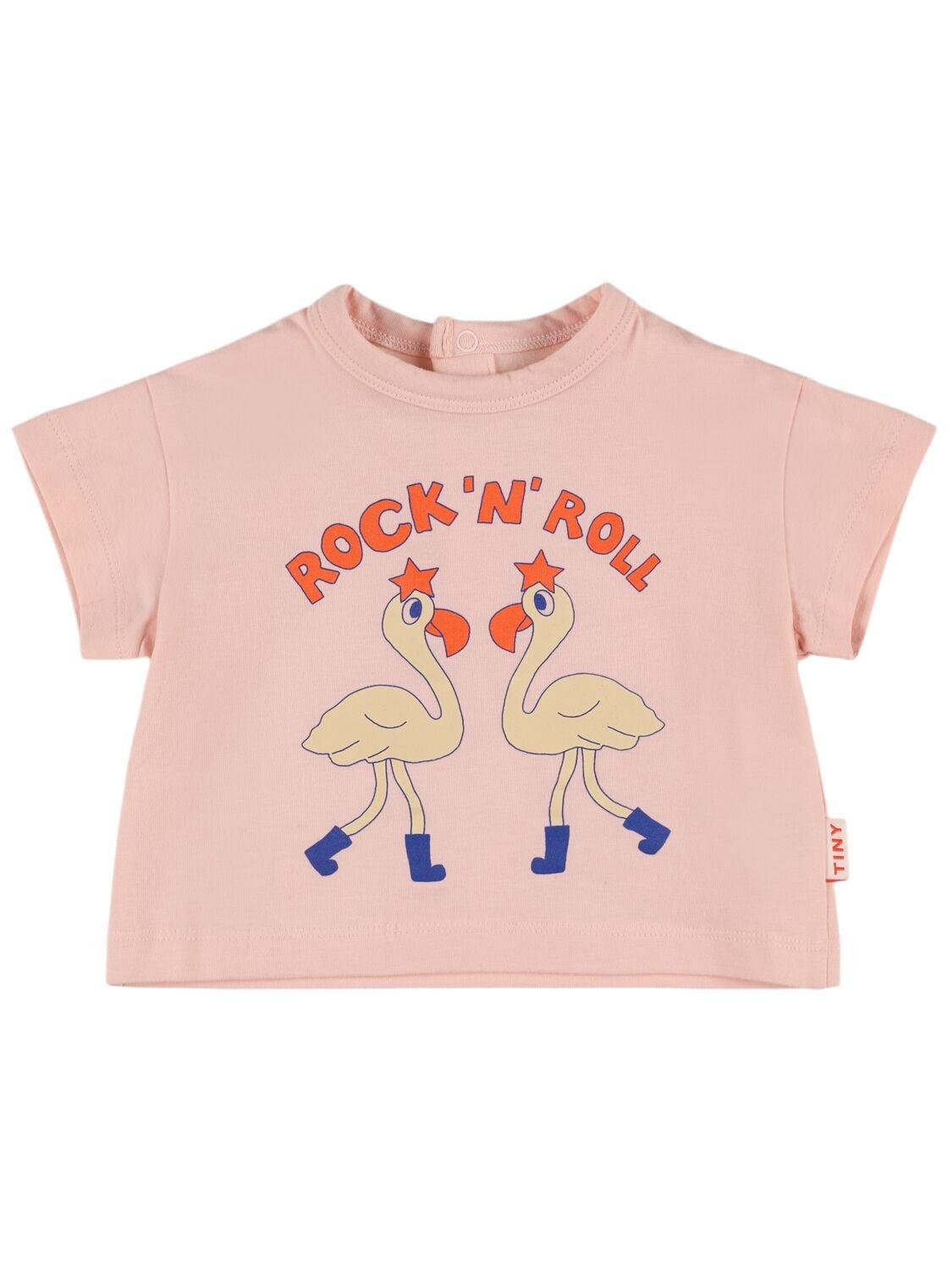Flamingo Print Organic Cotton T-shirt by TINY COTTONS