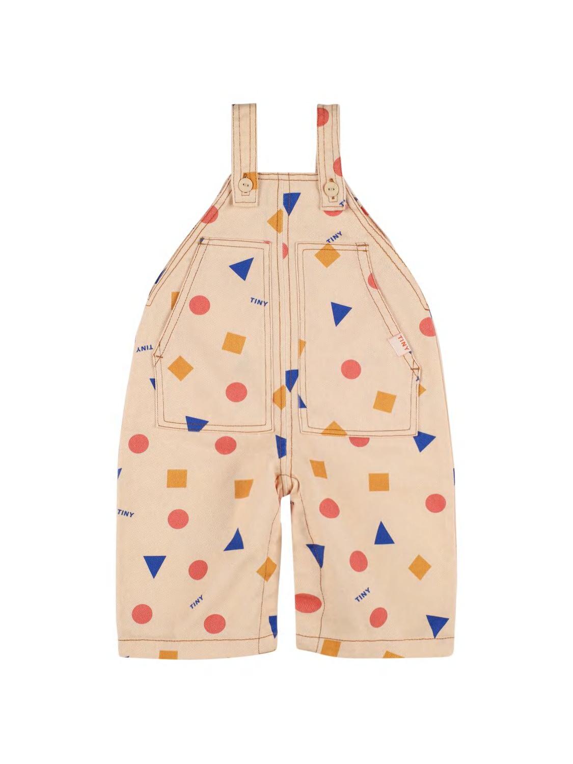 Printed Cotton Denim Overalls by TINY COTTONS