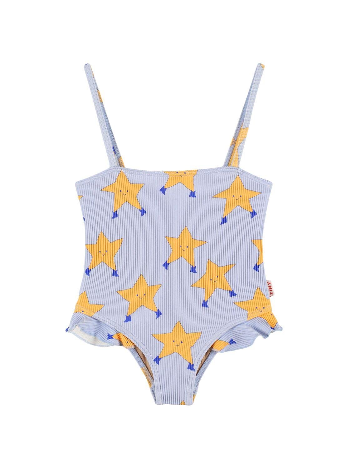 Printed Lycra One Piece Swimsuit by TINY COTTONS