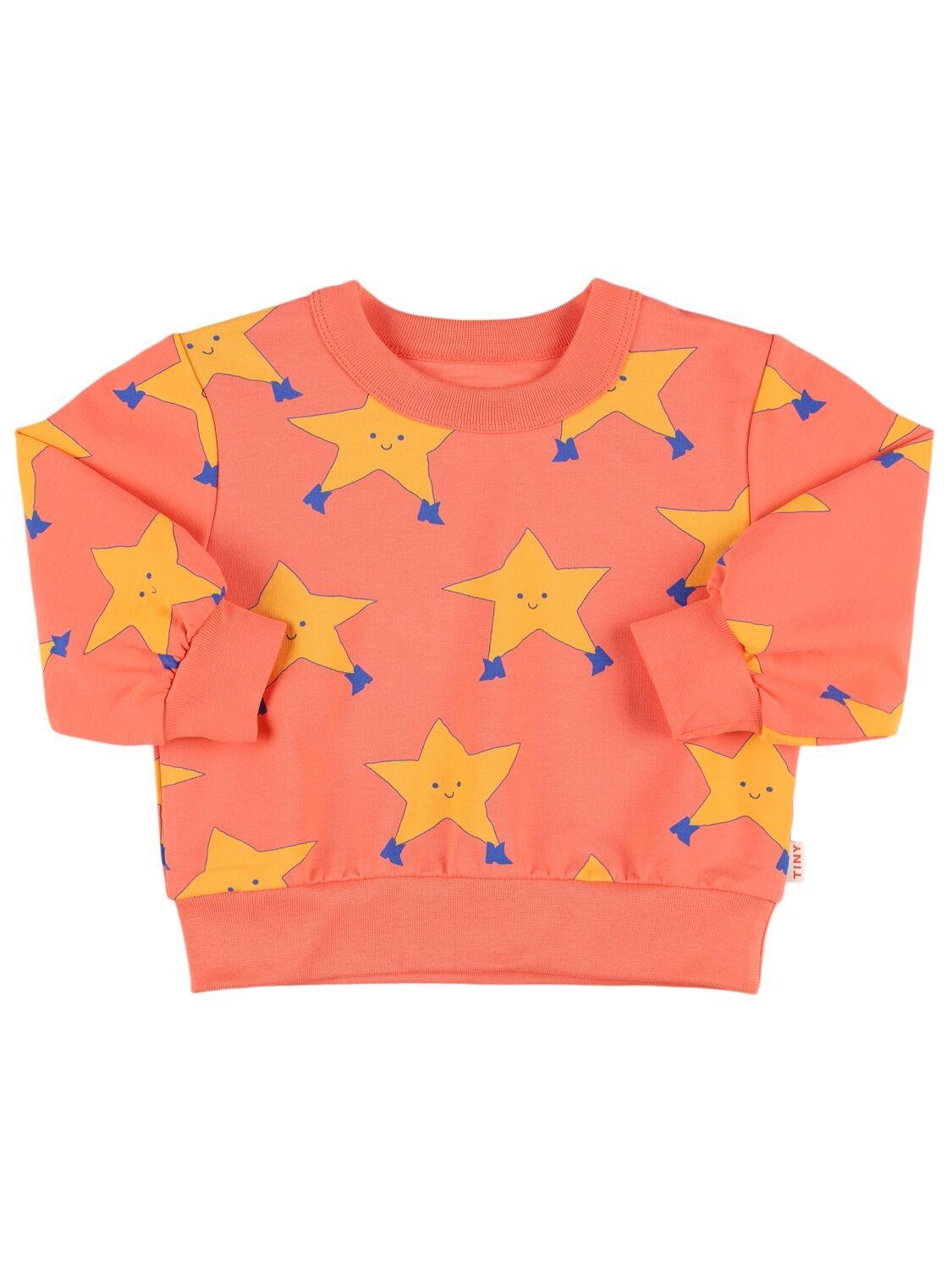 Star Print Pima Cotton Sweatshirt by TINY COTTONS