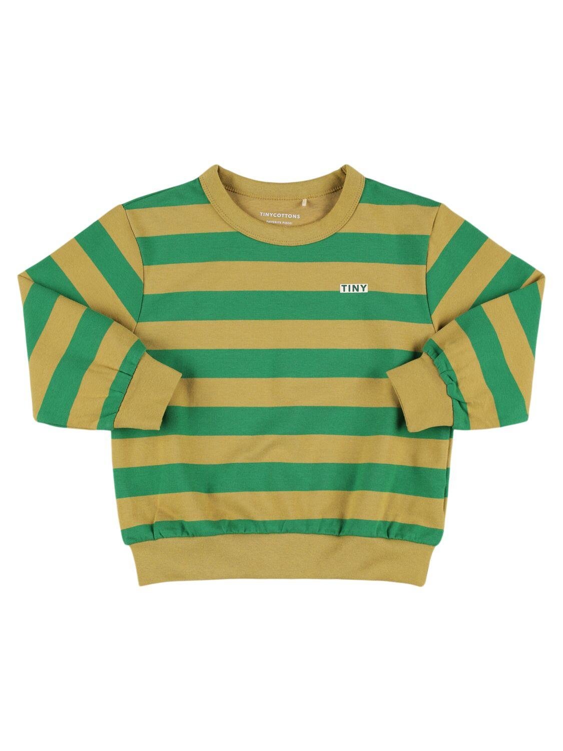 Striped Cotton Blend Sweatshirt by TINY COTTONS