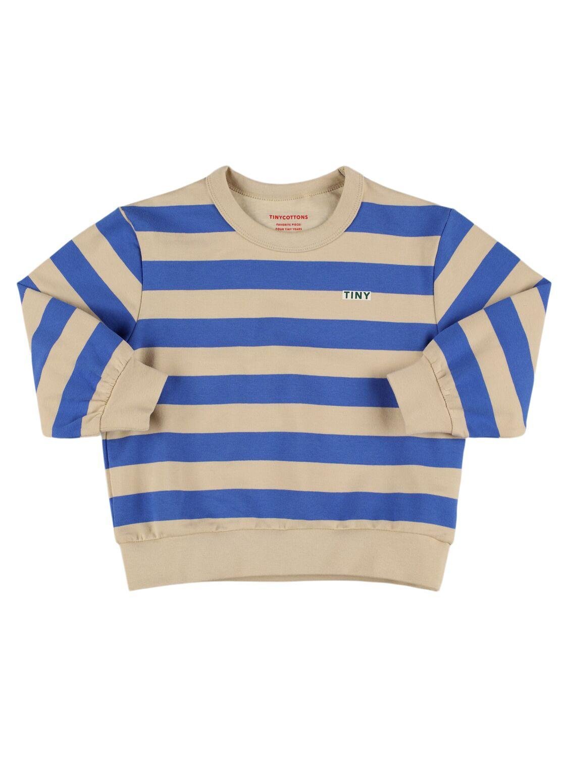 Striped Cotton Blend Sweatshirt by TINY COTTONS