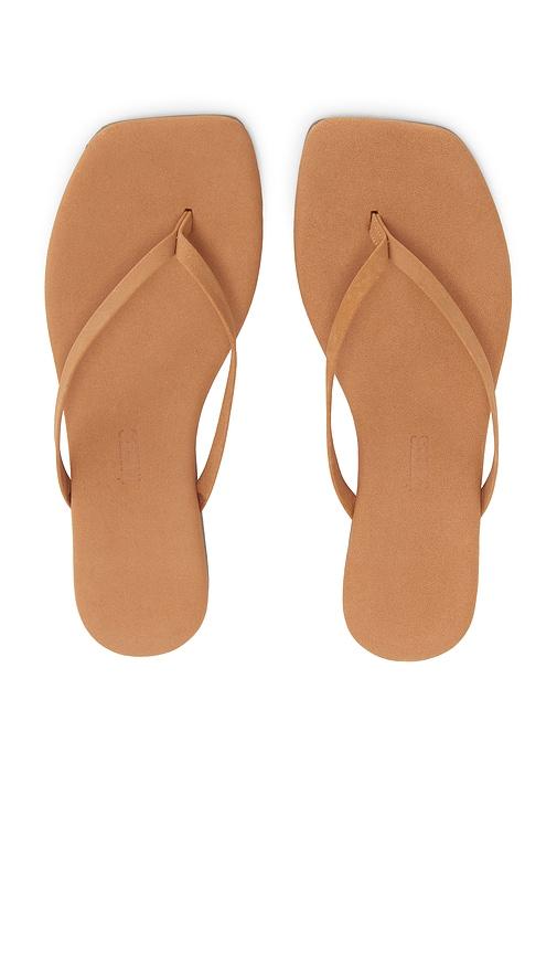 TKEES Square Toe Lily Suede Sandal in Tan by TKEES