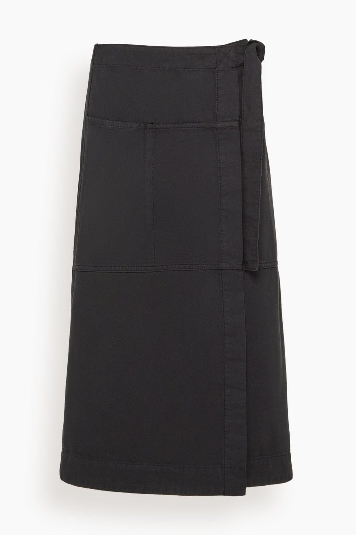 Apron Wrap Cotton Canvas Skirt in Slate by TOAST