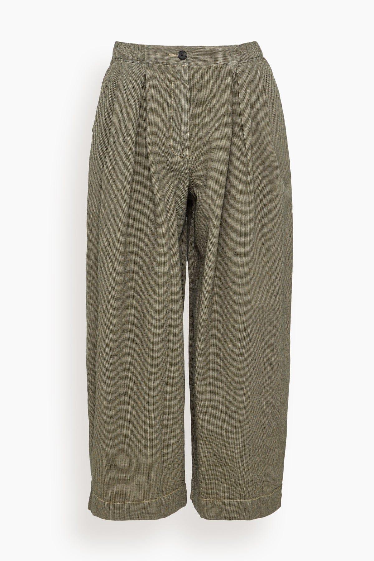 Carys Micro Houndstooth Wide Leg Trousers in Vintage White/Black by TOAST