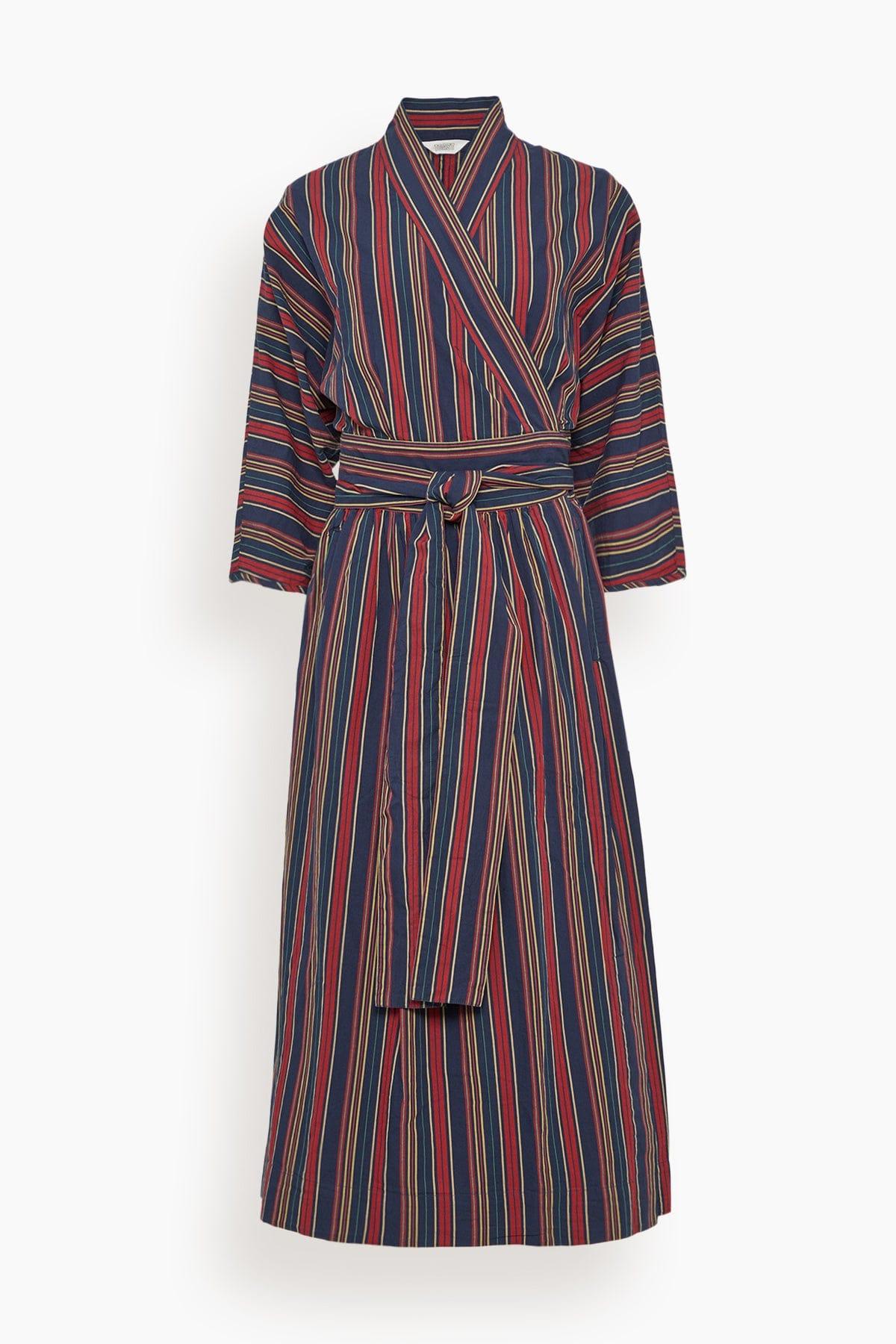 Pantry Stripe Wrap Dress in Provence Blue by TOAST