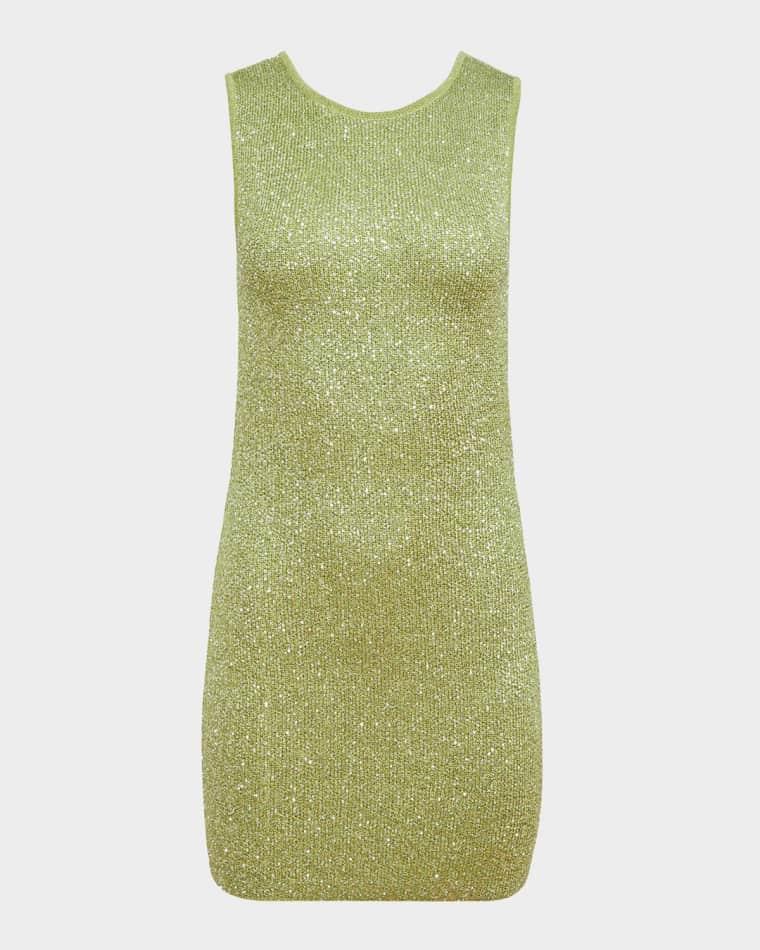 Alaina Sequined Knit Mini Dress by TOCCIN