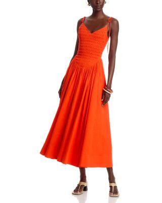 Amaya Smocked Midi Dress by TOCCIN