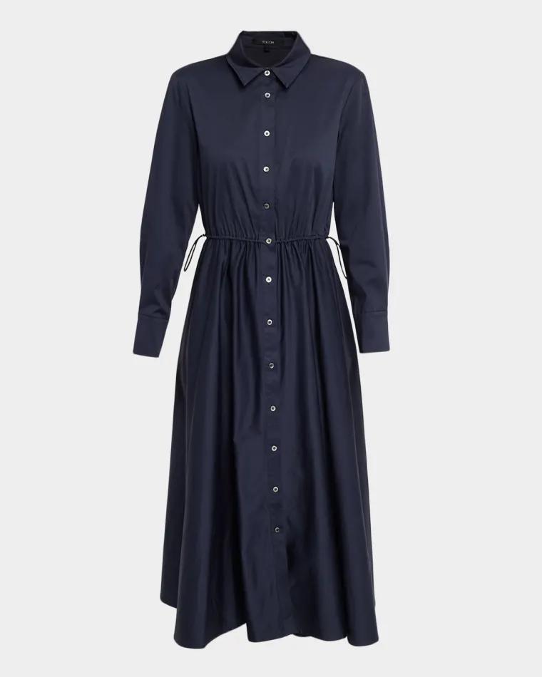 Anika Long-Sleeve Shirtdress by TOCCIN
