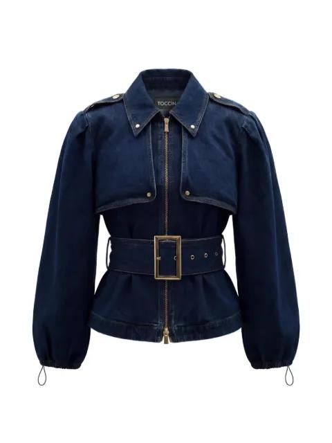 Brighton belted zip-up cotton jacket by TOCCIN