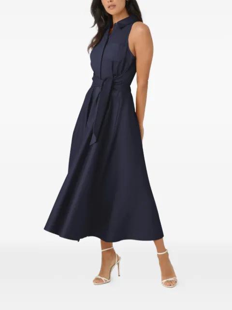 Chelsea tie-front sleeveless midi cotton shirt dress by TOCCIN