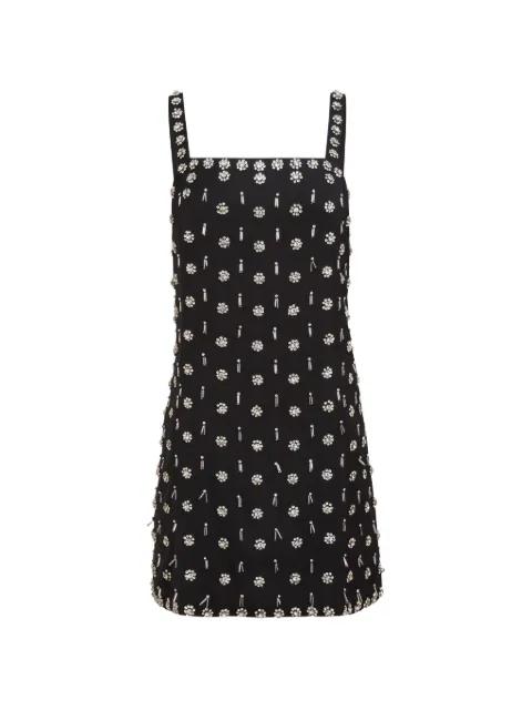 Dove hand-beaded mini shift dress by TOCCIN