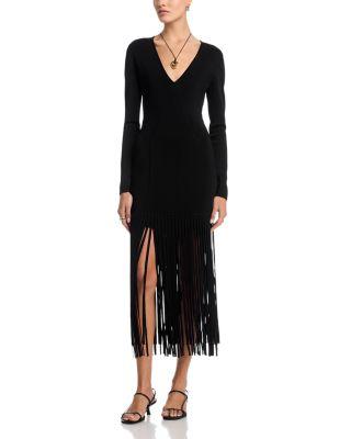 Evelina Long Sleeve V Neck Dress by TOCCIN