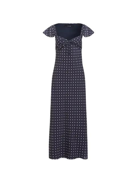 Marcella polka-dot bias-cut slip midi dress by TOCCIN