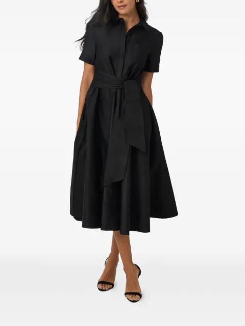 Megan tie-front short-sleeve shirt dress by TOCCIN