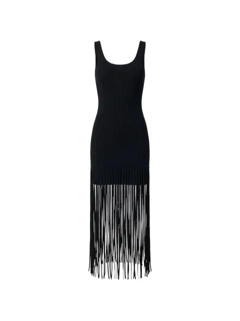 Roxanne scoop-neck fringe-detail mini dress by TOCCIN