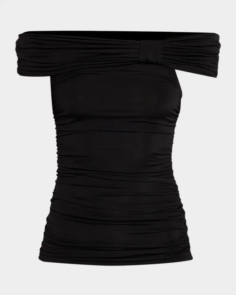 Teagan Off-the-Shoulder Ruched Top by TOCCIN